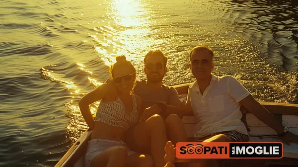 La coppia ospite in barca del capo di lei, prima che si consumasse il cuckoldismo