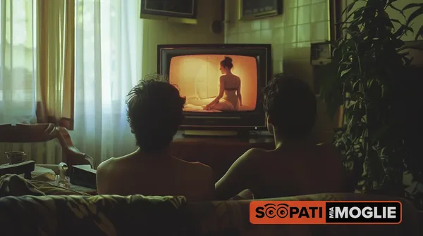 Io e Pedro al casa mia, mentre guardiamo il video di mia moglie porca