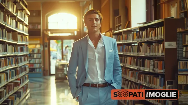 Stefano vestito d'azzurro alla conferenza - Racconti Cuckold - Scopati Mia Moglie